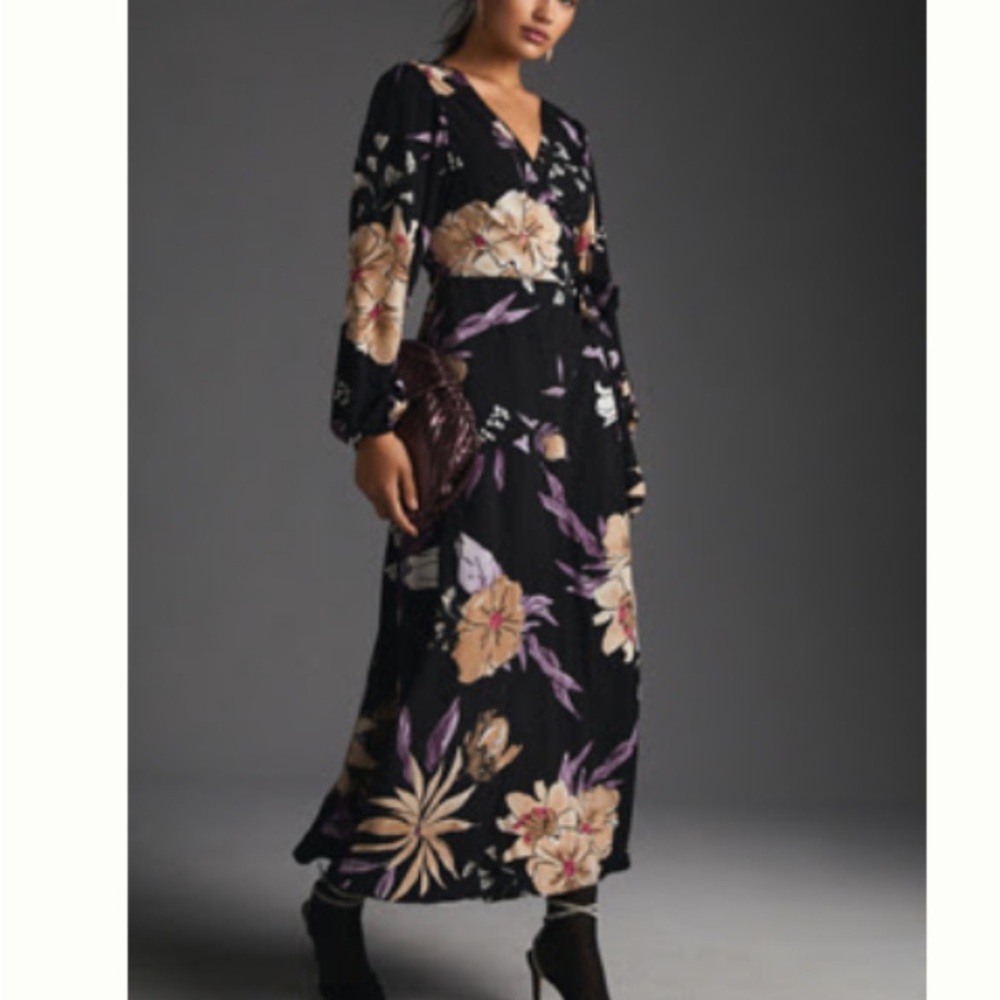 HUTCH LONG-SLEEVE WRAP DRESS
